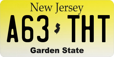 NJ license plate A63THT