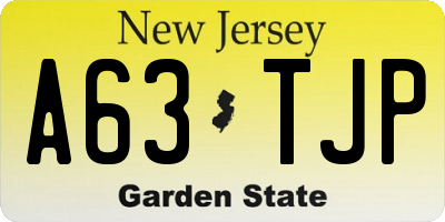 NJ license plate A63TJP
