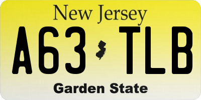 NJ license plate A63TLB