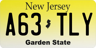 NJ license plate A63TLY