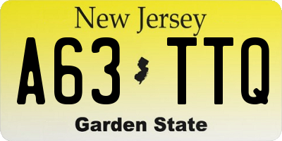 NJ license plate A63TTQ