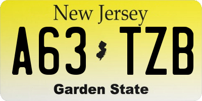 NJ license plate A63TZB