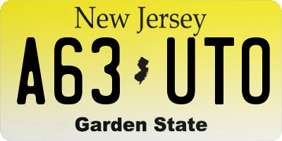 NJ license plate A63UTO