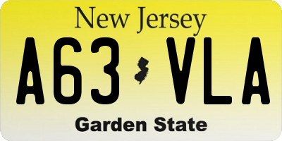 NJ license plate A63VLA