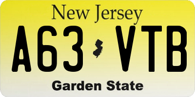 NJ license plate A63VTB