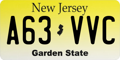 NJ license plate A63VVC