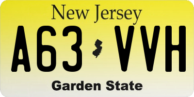 NJ license plate A63VVH