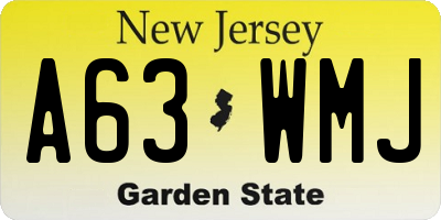 NJ license plate A63WMJ