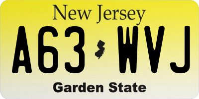 NJ license plate A63WVJ