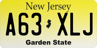 NJ license plate A63XLJ
