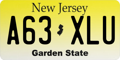 NJ license plate A63XLU