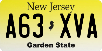 NJ license plate A63XVA