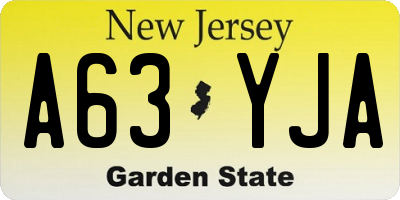 NJ license plate A63YJA