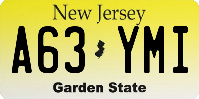 NJ license plate A63YMI