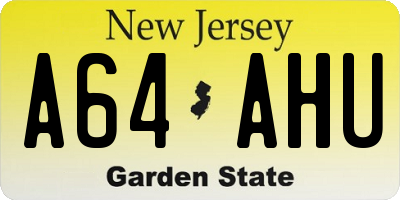 NJ license plate A64AHU