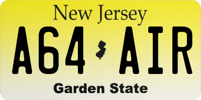 NJ license plate A64AIR