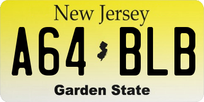 NJ license plate A64BLB