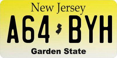 NJ license plate A64BYH