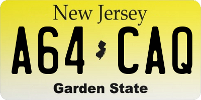 NJ license plate A64CAQ
