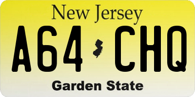 NJ license plate A64CHQ