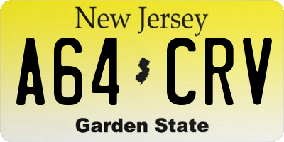 NJ license plate A64CRV
