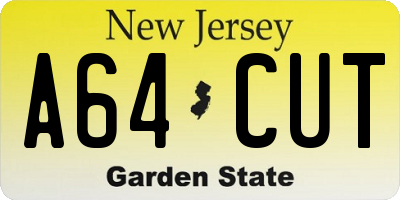 NJ license plate A64CUT