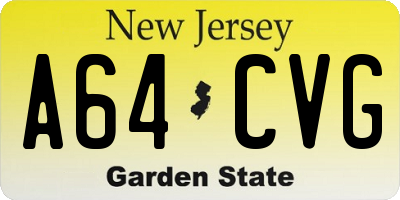 NJ license plate A64CVG