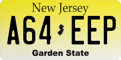 NJ license plate A64EEP