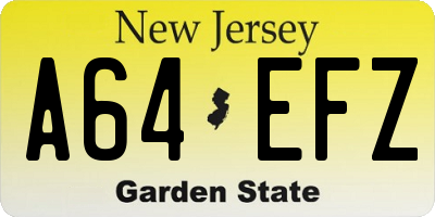 NJ license plate A64EFZ