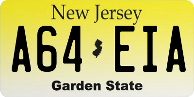 NJ license plate A64EIA