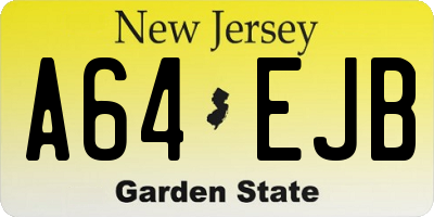 NJ license plate A64EJB