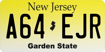 NJ license plate A64EJR