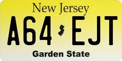 NJ license plate A64EJT