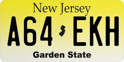 NJ license plate A64EKH