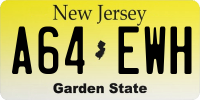 NJ license plate A64EWH