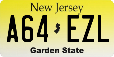 NJ license plate A64EZL