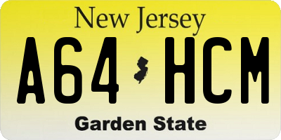NJ license plate A64HCM