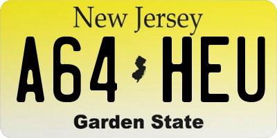 NJ license plate A64HEU