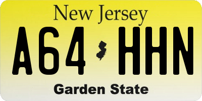 NJ license plate A64HHN