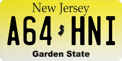 NJ license plate A64HNI