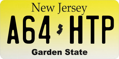 NJ license plate A64HTP