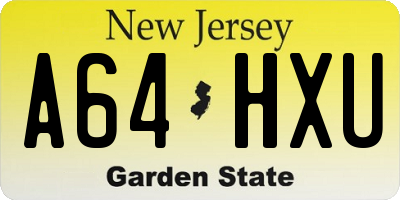 NJ license plate A64HXU