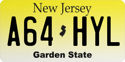 NJ license plate A64HYL
