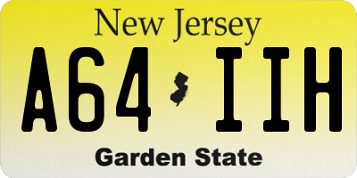 NJ license plate A64IIH