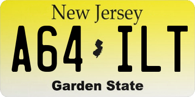 NJ license plate A64ILT