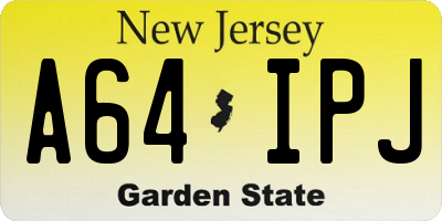 NJ license plate A64IPJ