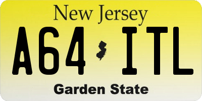 NJ license plate A64ITL