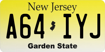 NJ license plate A64IYJ