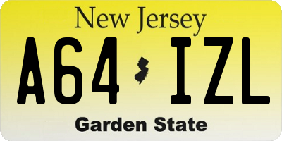 NJ license plate A64IZL