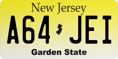 NJ license plate A64JEI